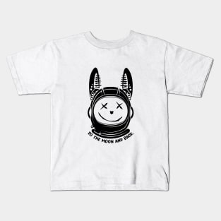 MOON BUNNY BLACK DESIGN Kids T-Shirt